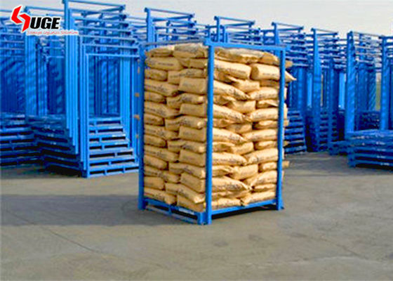 3 Katmanlı Metal Mesh Kafes İstifleme Çerçevesi 1500kg Geri Dönüşüm ve Yerden Tasarruf Edin